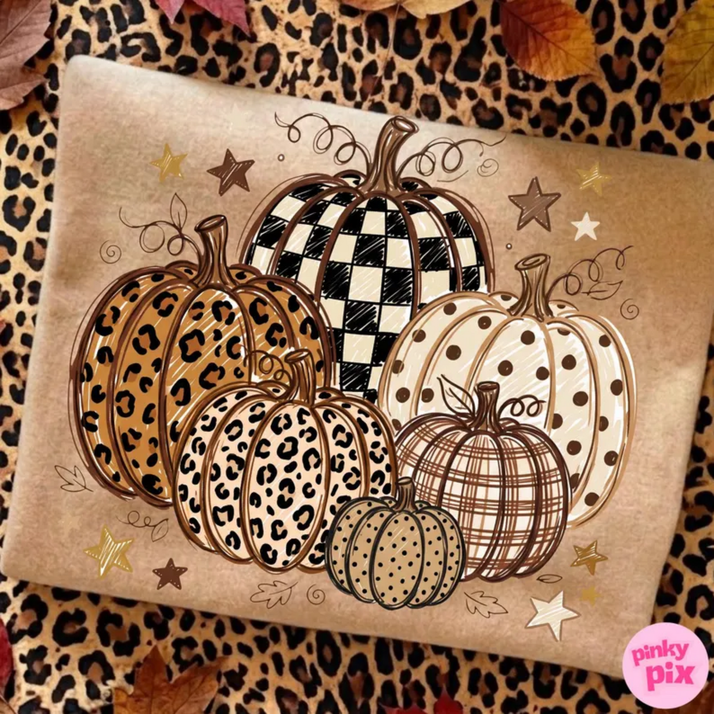 RTS BUNDLE PUMPKINS LEOPARD CHECKER POLKA DOT DTF DIRECT TO FILM transfers ADULT 10X11.5