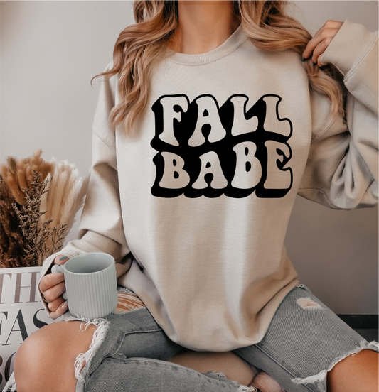 FALL BABE SINGLE COLOR BLACK  size ADULT  DTF TRANSFERPRINT TO ORDER