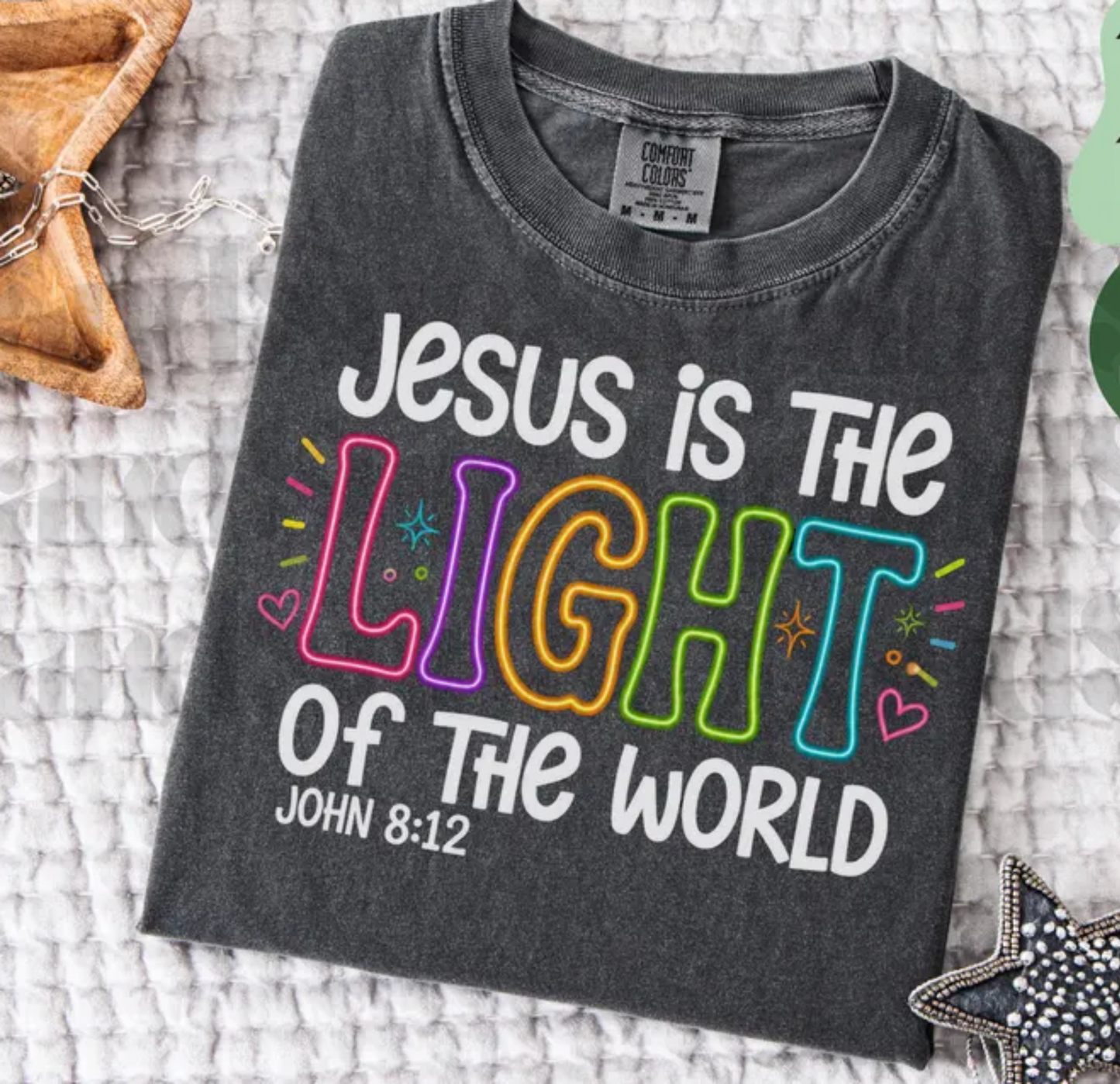 RTS JESUS IS THE LIGHT OF THE WORLD DTF DIRECT TO FILM transfers ADULT 10X11.5
