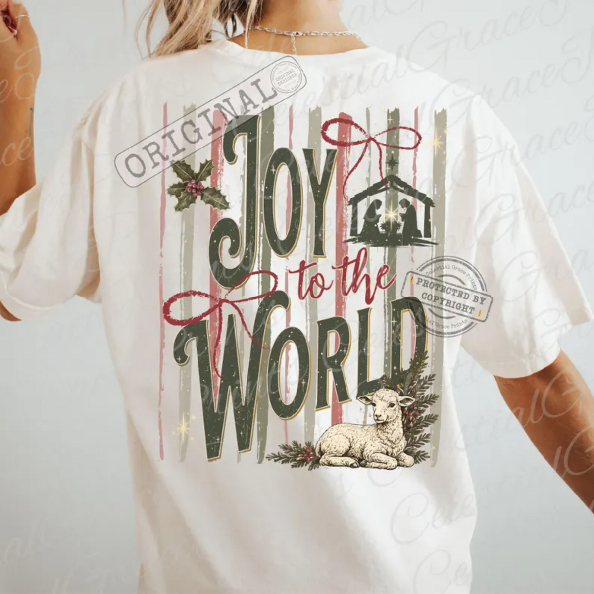 RTS JOY TO THE WORLD DTF DIRECT TO FILM transfers ADULT 10.5X11.5