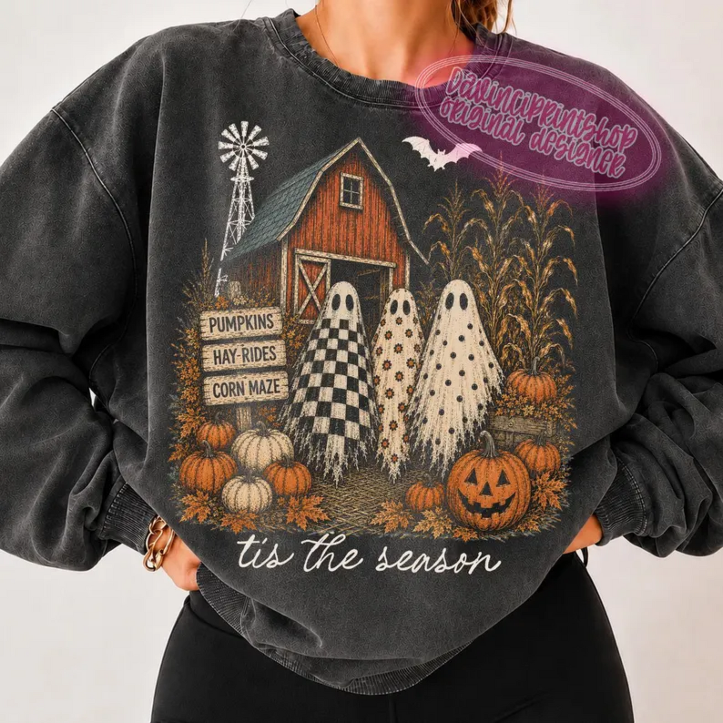 RTS TIS THE SEASON GHOST BARN DTF DIRECT TO FILM transfers ADULT 10X11.5
