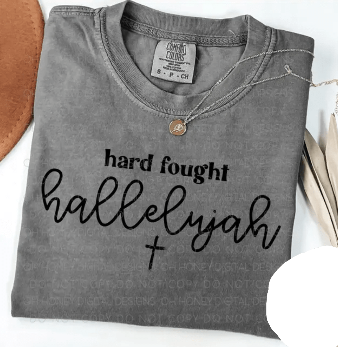 TRANSFER TUESDAY SHIPS FEB 11TH HARD FOUGHT HALLELUJAH SINGLE COLOR BLACK Screen Print transfers size ADULT 9X12.5 - Do it yourself Transfers