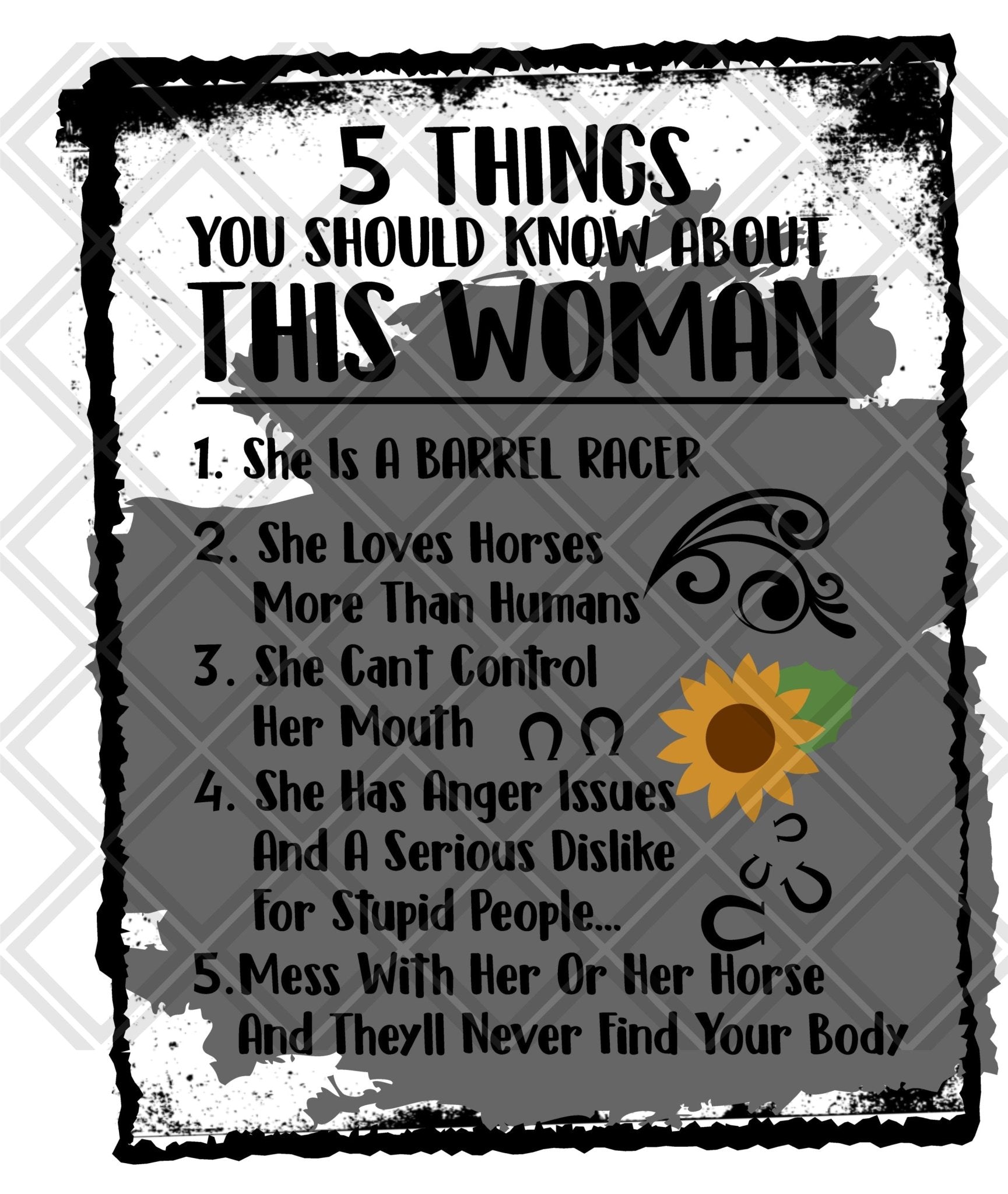 5 things you should know about this woman NO FRAME Digital Download Instand Download - Do it yourself Transfers