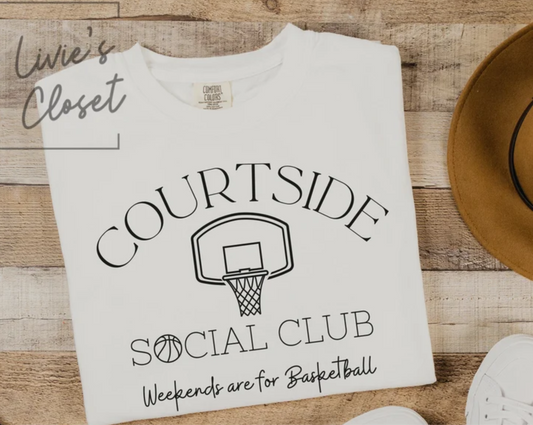 RTS COURTSIDE Social clun weekends are for basketball SINGLE COLOR BLACK Screen Print transfers size ADULT 10X12