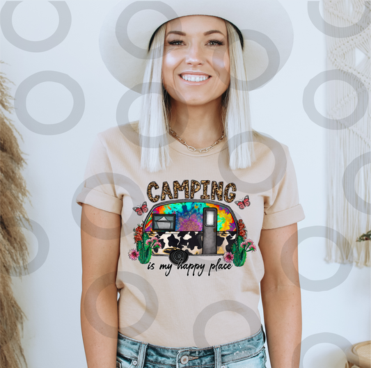 RTS Camping is my Happy place camper vacation traveling MATTE DTF DIRECT TO FILM transfers size ADULT 9X11