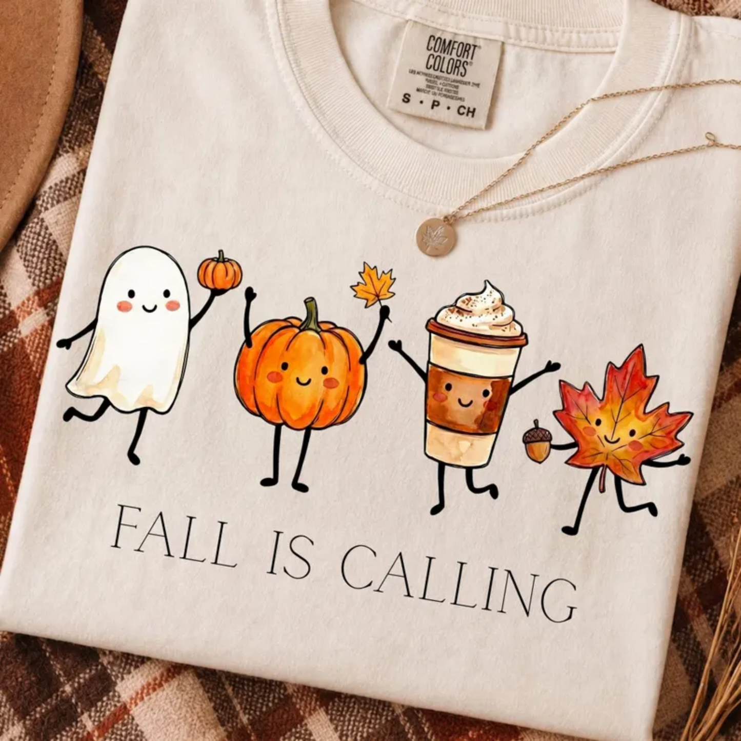 RTS FALL IS CALLING GHOST PUMPKIN COFFEE LEAF DTF DIRECT TO FILM transfers ADULT 10X11.5