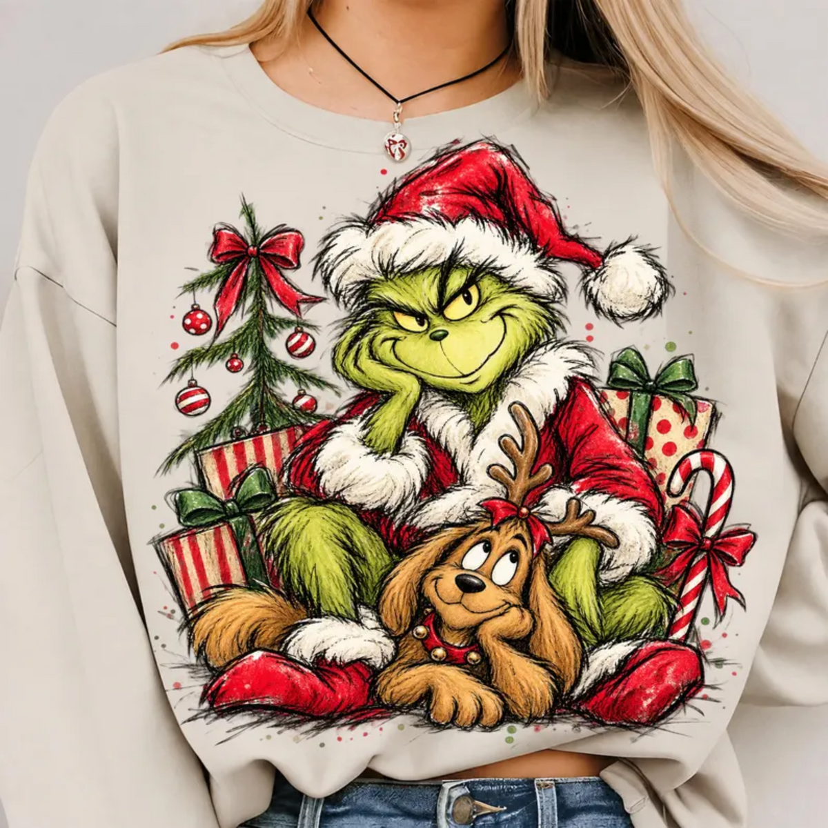 RTS GREEN MAN CHRISTMAS PRESENTS DTF DIRECT TO FILM transfers ADULT 10.5X11.5