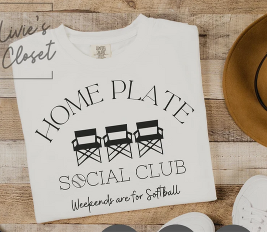 RTS HOME PLATE social club weekends are for SOFTBALL SINGLE COLOR BLACK Screen Print transfers size ADULT 10X12