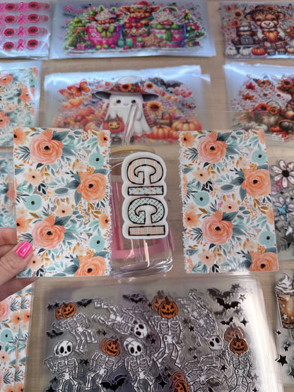 RTS GIGI PLASTEL FLOWERS CUP WRAP UV DTF 16OZ