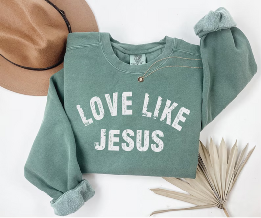 LOVE LIKE JESUS SINGLE COLOR WHITE DTF TRANSFER PRINT TO ORDER 723