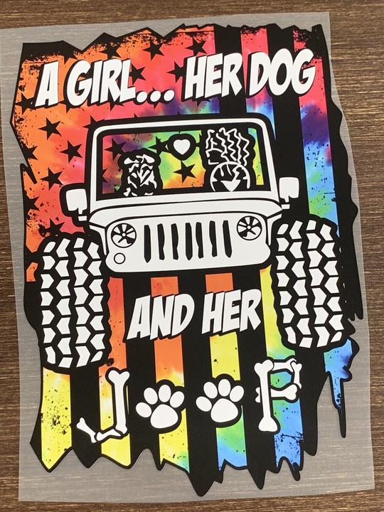 A girl a dog and her Jeep Digital Download Instand Download - Do it yourself Transfers