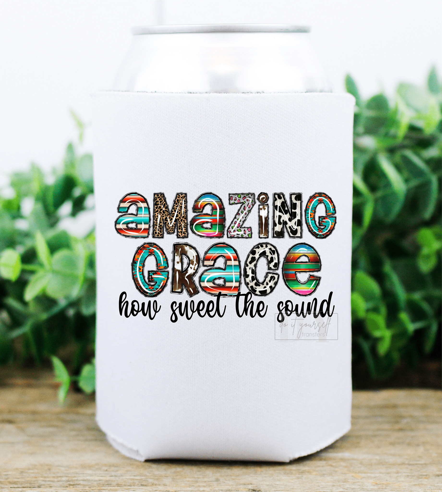 Amazing Grace how sweet the sound serape leopard cowhide western size DTF TRANSFERPRINT TO ORDER - Do it yourself Transfers