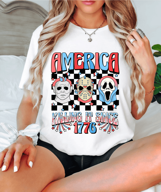 America killing it since 1776 July 4th halloween ADULT DTF TRANSFERPRINT TO ORDER - Do it yourself Transfers