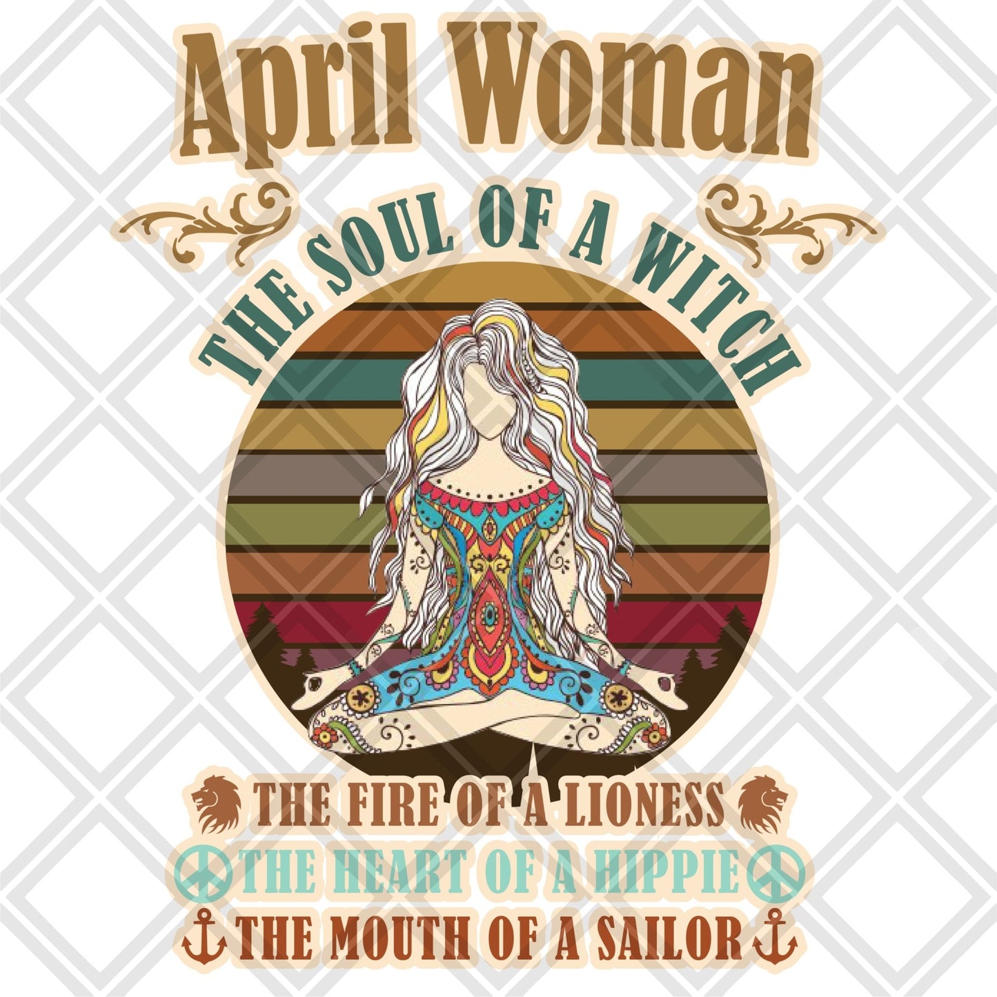 April woman png Digital Download Instand Download - Do it yourself Transfers