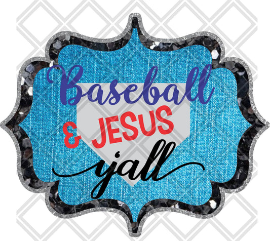 BASEBALL AND JESUS YALL BASEBALL png Digital Download Instand Download - Do it yourself Transfers