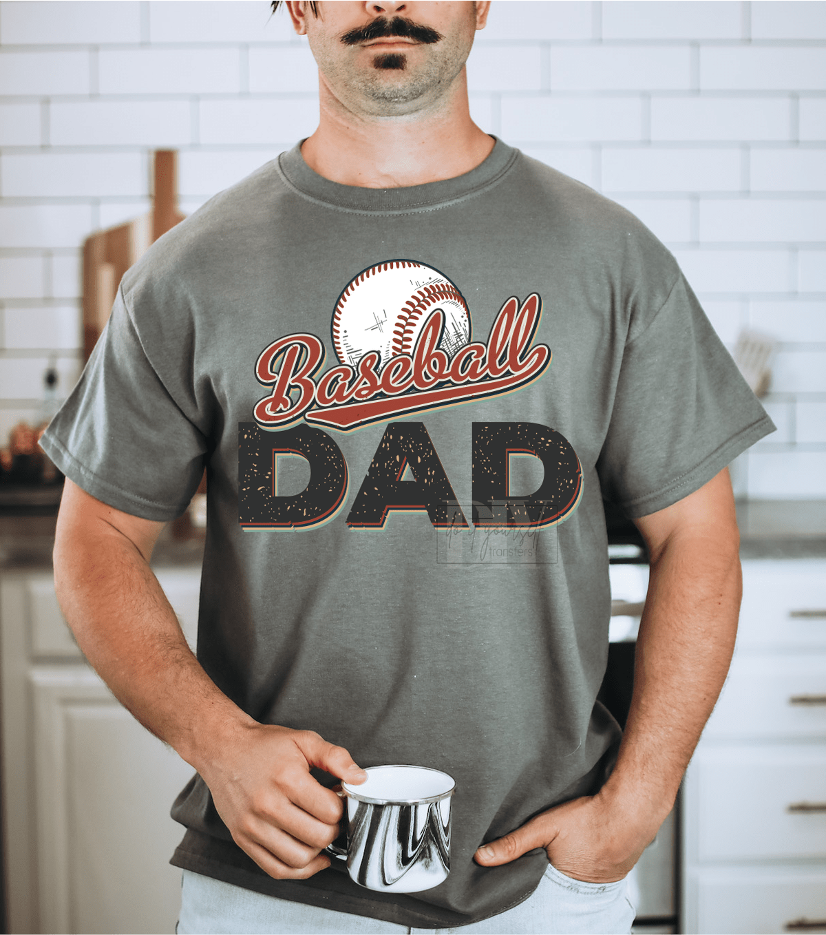 Baseball DAD size ADULT 13x10 DTF TRANSFERPRINT TO ORDER - Do it yourself Transfers