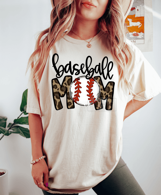 Baseball mom leopard print sports size ADULT DTF TRANSFERPRINT TO ORDER - Do it yourself Transfers