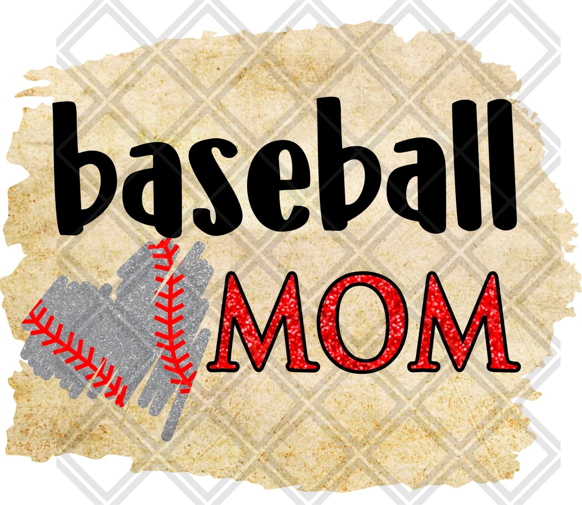 BASEBALL MOM SILVER GLITTER HEART RED AND BLACK png Digital Download Instand Download - Do it yourself Transfers