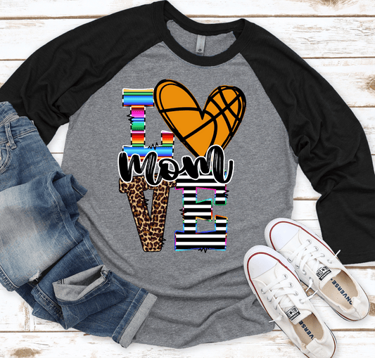 Basketball mom serape leopard LOVE DTF TRANSFERPRINT TO ORDER - Do it yourself Transfers