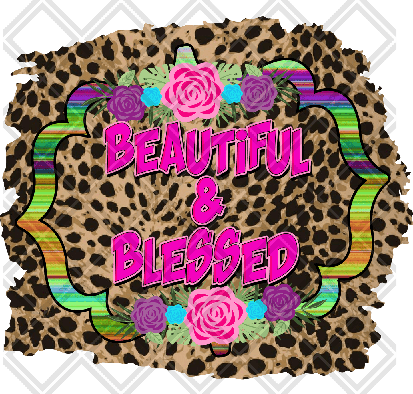 BEAUTIFUL and blessed leopard Digital Download Instand Download - Do it yourself Transfers