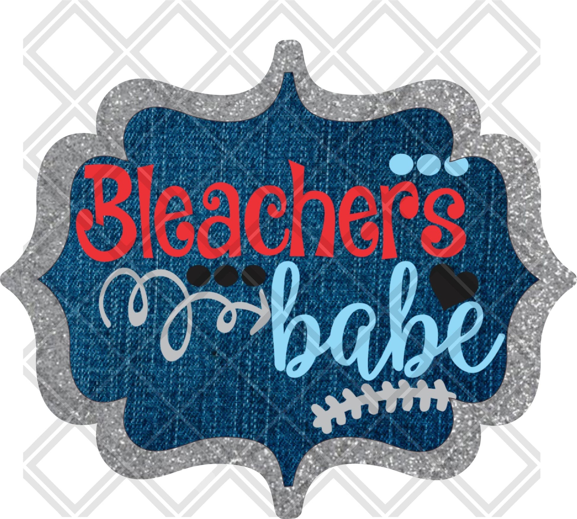 bleachers babe JEAN FRAME 2 png Digital Download Instand Download - Do it yourself Transfers