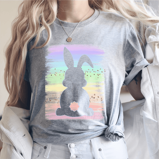 Bunny pastel colors Easter April size ADULT 12x9.5 DTF TRANSFERPRINT TO ORDER - Do it yourself Transfers