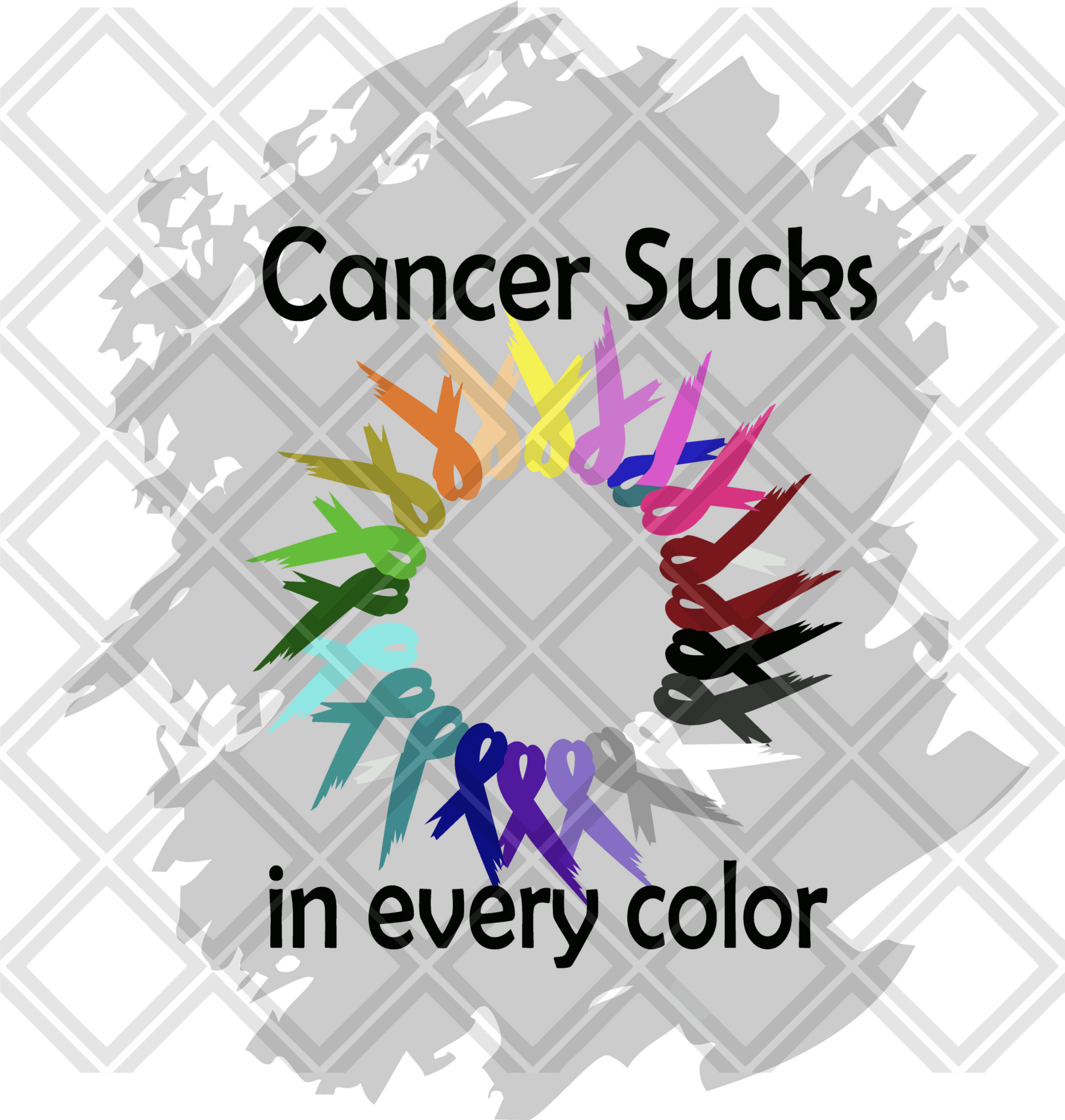 CANCER SUCKS IN EVERY COLOR FRAME Digital Download Instand Download - Do it yourself Transfers