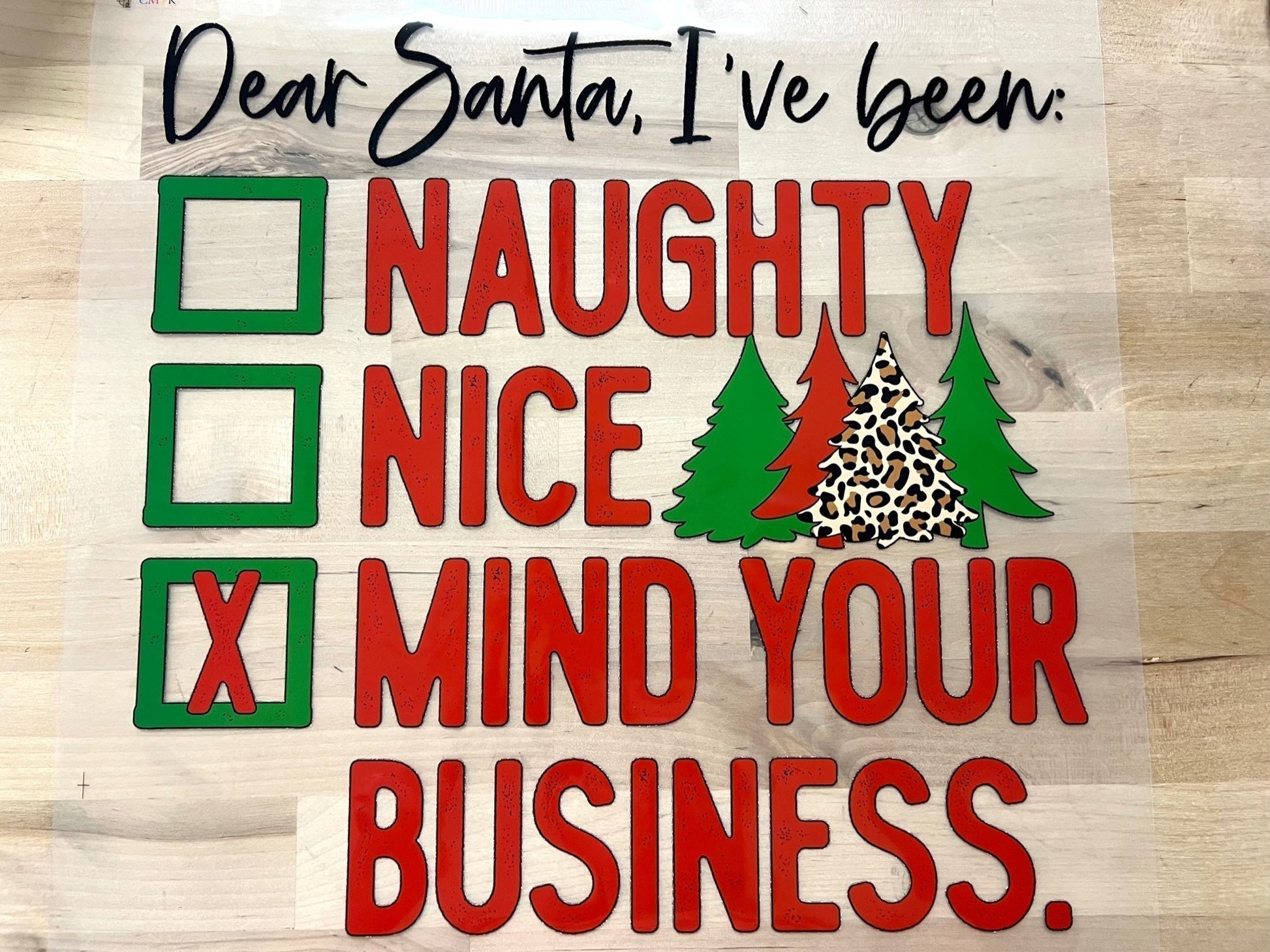 Current mood Coffee Lattee Christmas tree Santa size ADULT DTF TRANSFERPRINT TO ORDER - Do it yourself Transfers