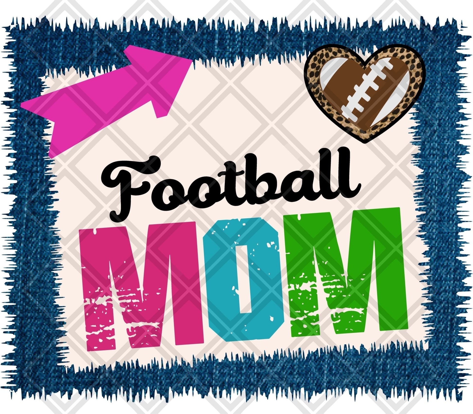 Football Mom Frame Arrow DTF TRANSFERPRINT TO ORDER - Do it yourself Transfers