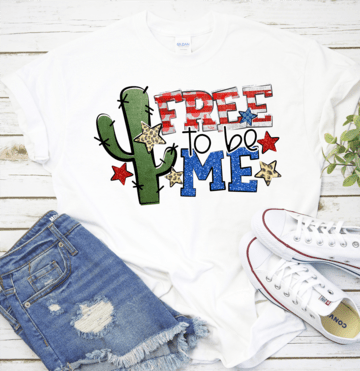 Free to be me cactus DTF TRANSFERSPRINT TO ORDER - Do it yourself Transfers
