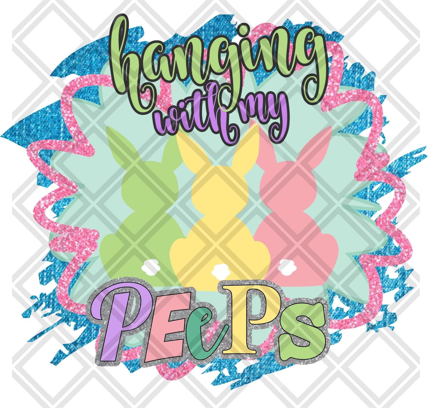hanging with my peeps Digital Download Instand Download - Do it yourself Transfers