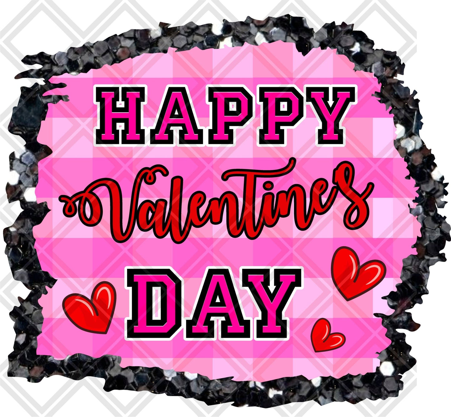 Happy Valentines day pink frame multi png Digital Download Instand Download - Do it yourself Transfers