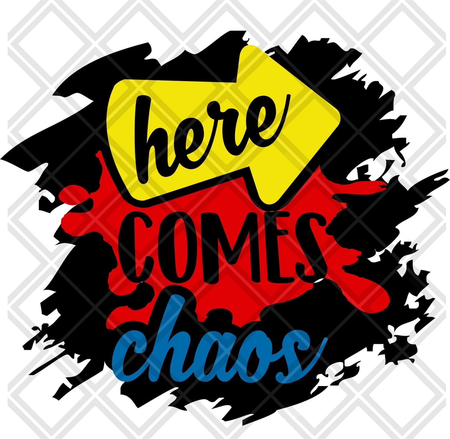 Here Comes Chaos Frame DTF TRANSFERPRINT TO ORDER - Do it yourself Transfers