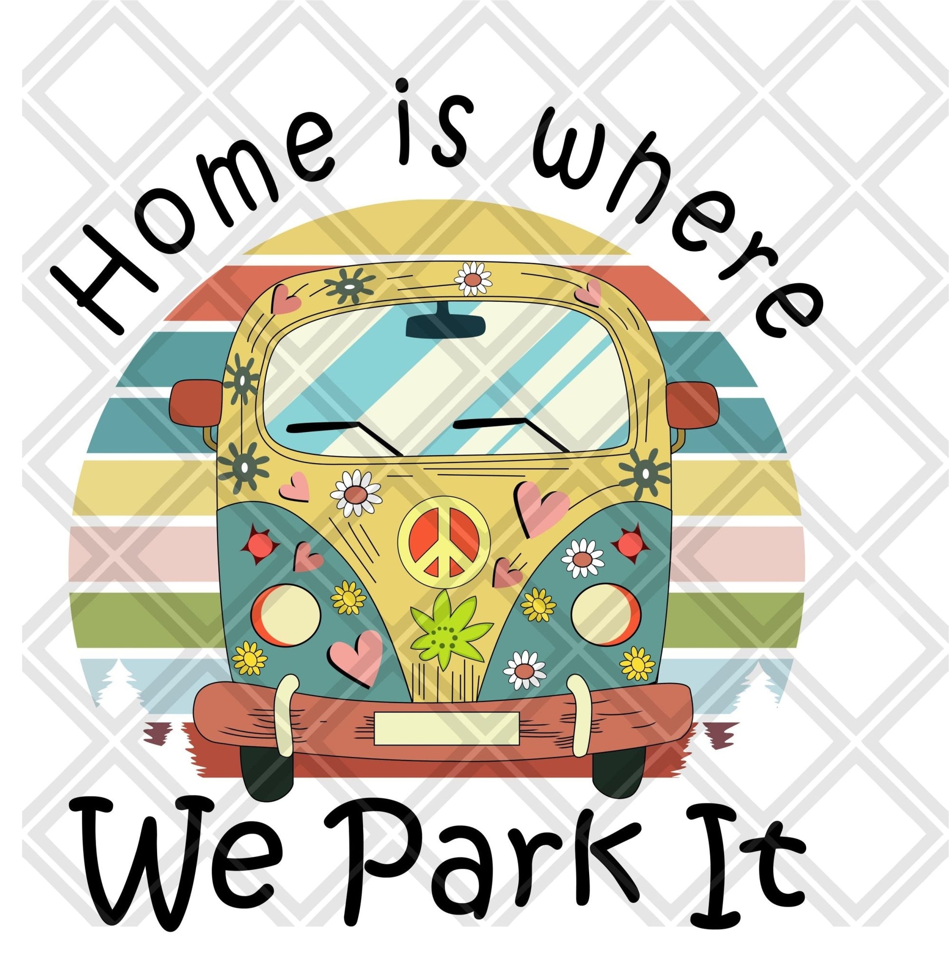 Home is where we park it frame Digital Download Instand Download - Do it yourself Transfers