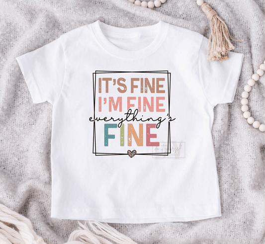 It's Fine I'm Fine everything's fine frame heart size KIDS DTF TRANSFERPRINT TO ORDER - Do it yourself Transfers