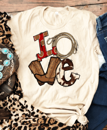 Love Rodeo cowboy cowgirl DTF TRANSFERSPRINT TO ORDER - Do it yourself Transfers