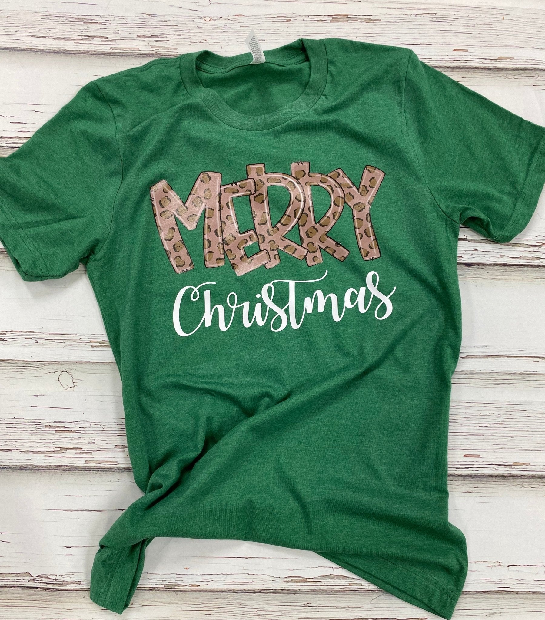 Merry Christmas leopard DTF TRANSFERPRINT TO ORDER - Do it yourself Transfers