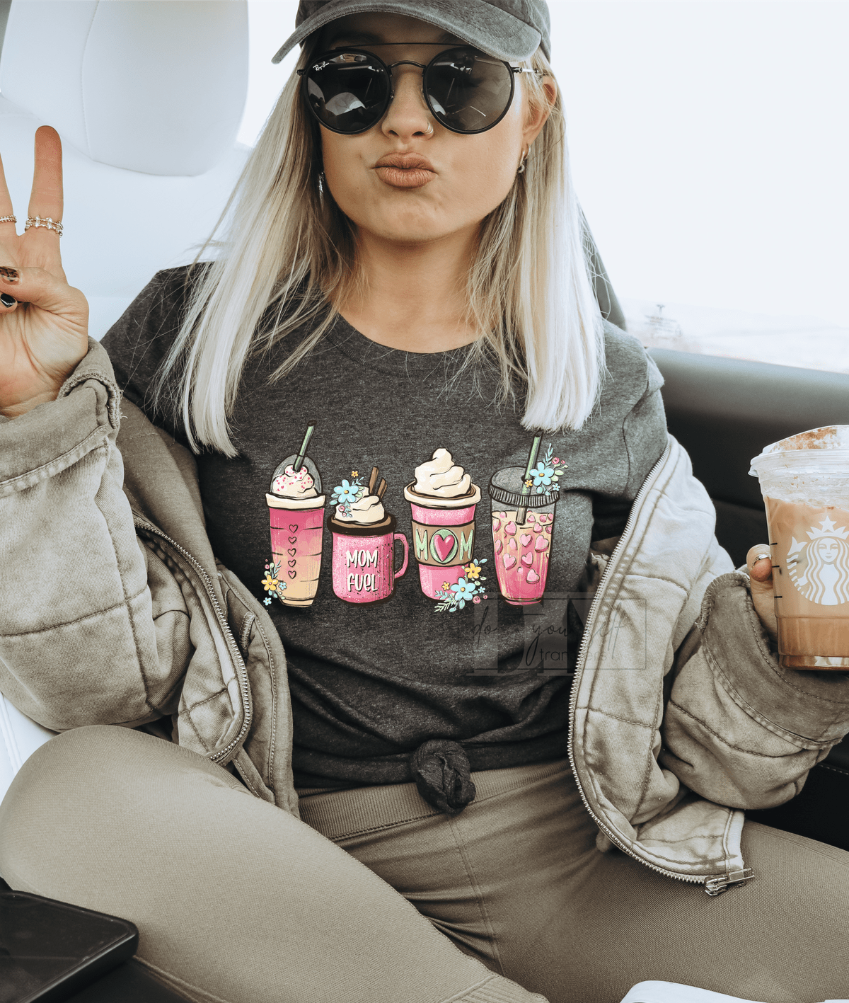 MOM fuel Coffee PNG, Mother's day gift mama latte Starbucks, Iced size ADULT DTF TRANSFERPRINT TO ORDER - Do it yourself Transfers