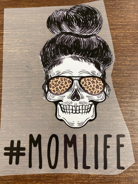 #momlife mom life leopard skull sunglasses DTF TRANSFERSPRINT TO ORDER - Do it yourself Transfers