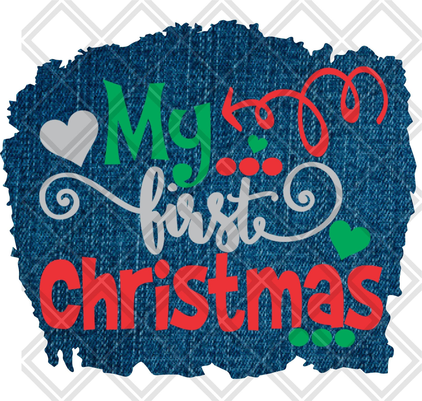MY FIRST CHRISTMAS ARROW png Digital Download Instand Download - Do it yourself Transfers