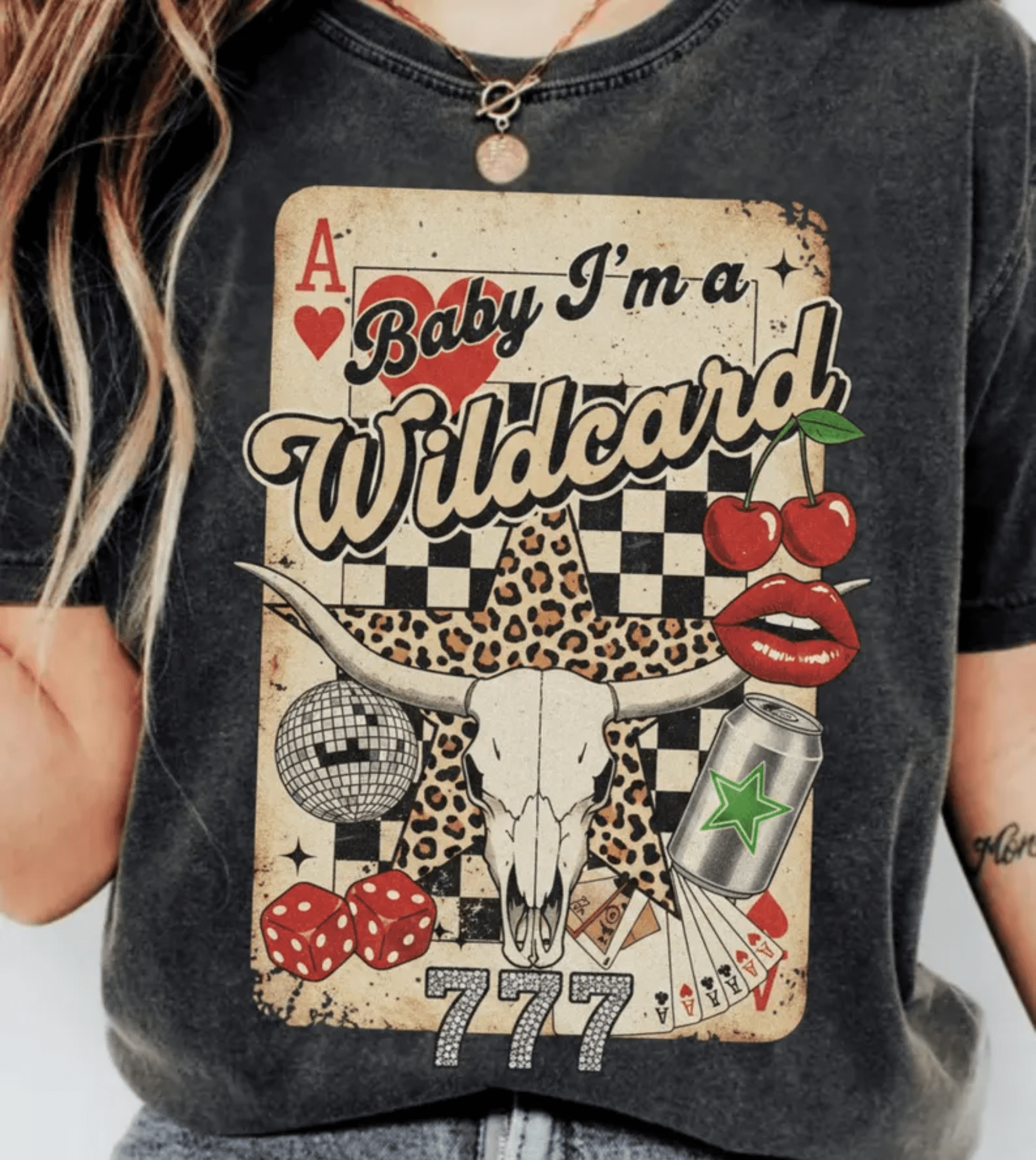 RTS BABY I'M A WILDCARD BOHO ACE CARD 777 DTF DIRECT TO FILM transfers ADULT 10X11.5 - Do it yourself Transfers