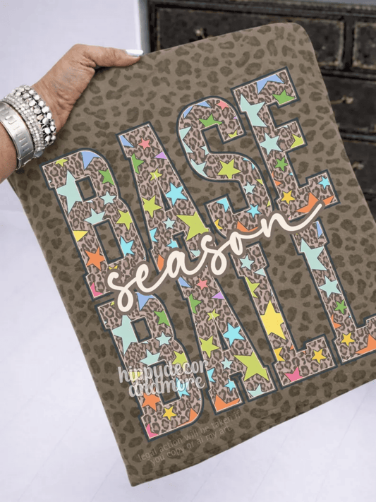 RTS BASEBALL SEASON LEOPARD STARS MULTI DTF DIRECT TO FILM transfers ADULT 10X11.5 - Do it yourself Transfers