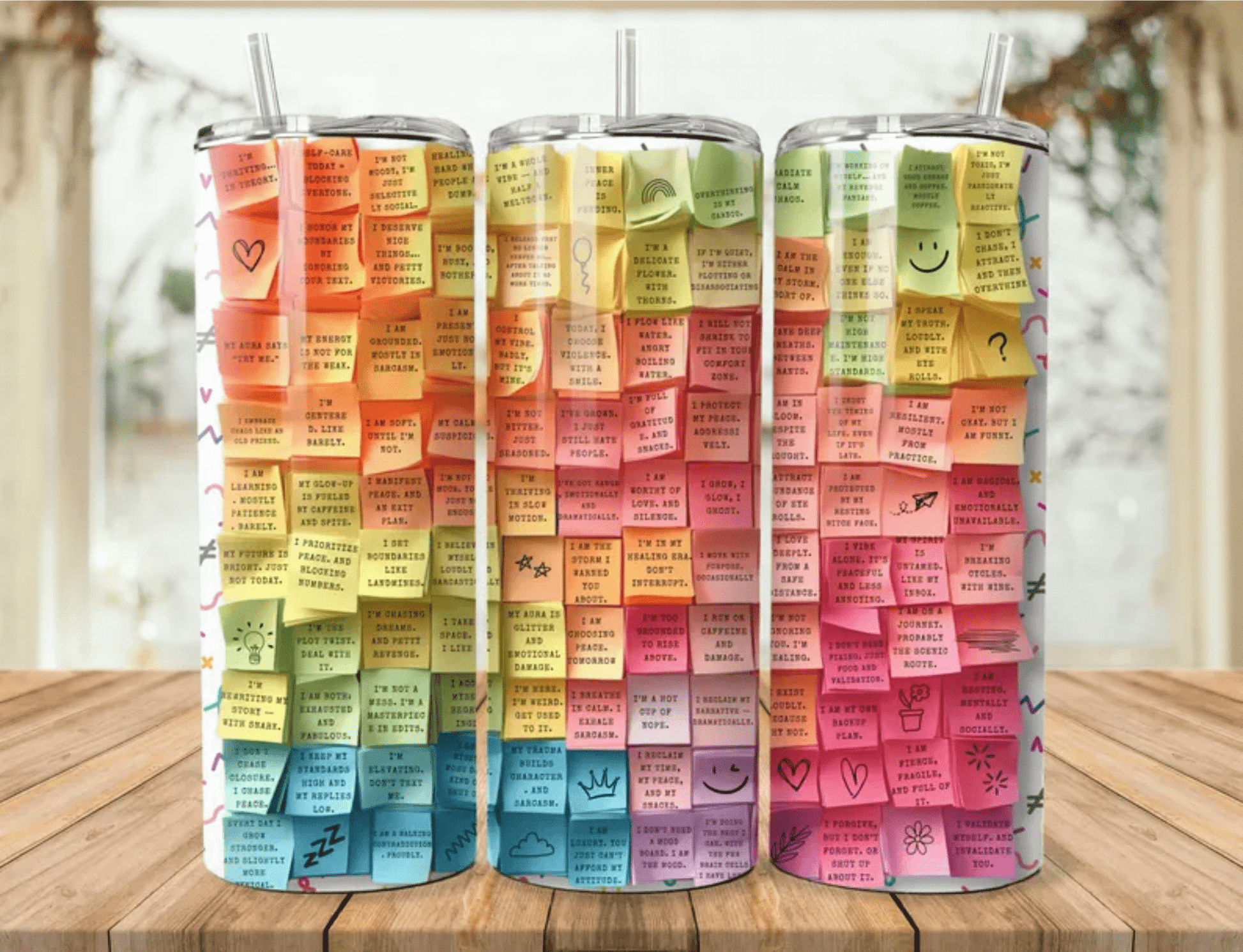 RTS Bitchy Affirmation 20 oz STRAIGHT SKINNY TUMBLER WRAP 9.6x8.3 - Do it yourself Transfers