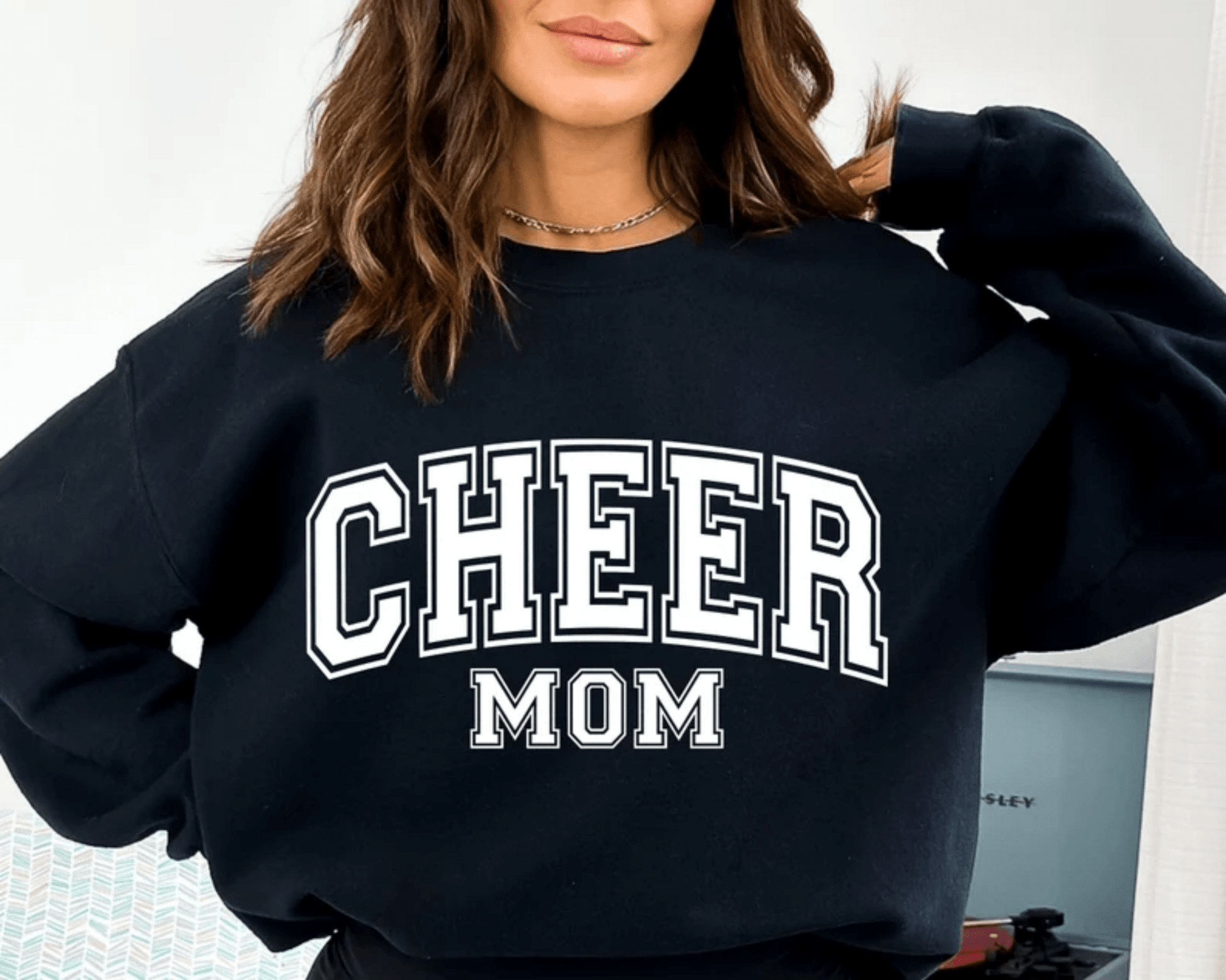 RTS CHEER MOM SINGLE COLOR WHITE Screen Print transfers size ADULT 9X12 - Do it yourself Transfers