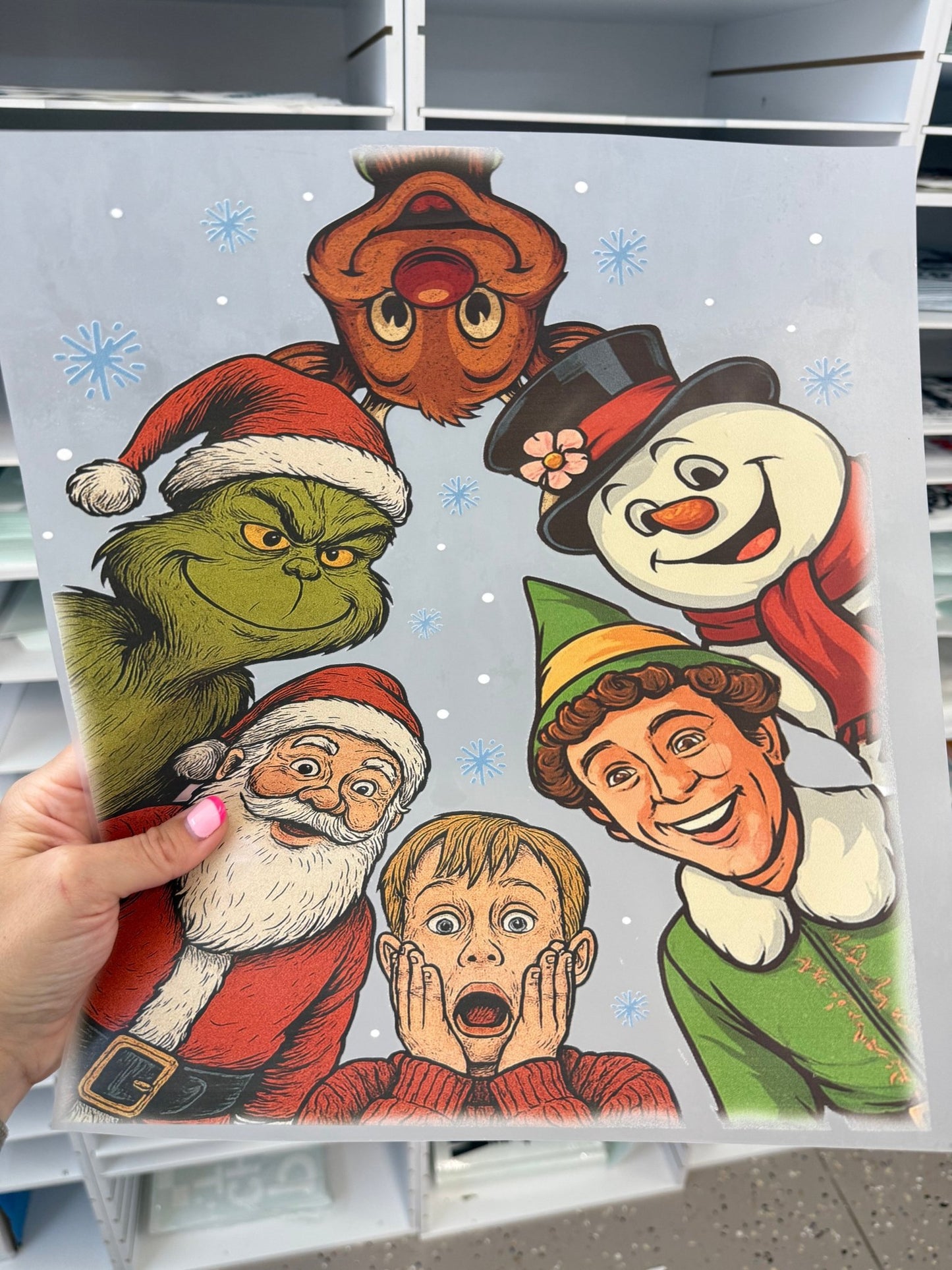 RTS CHRISTMAS GANG REINDEER SANTA GREEN MAN ELF DTF DIRECT TO FILM transfers ADULT 11X12 - Do it yourself Transfers