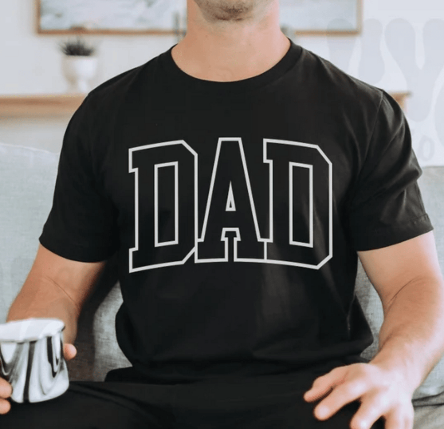 RTS DAD RETRO COLLEGE FONT SINGLE COLOR WHITE Screen Print transfers size ADULT 9X12 - Do it yourself Transfers