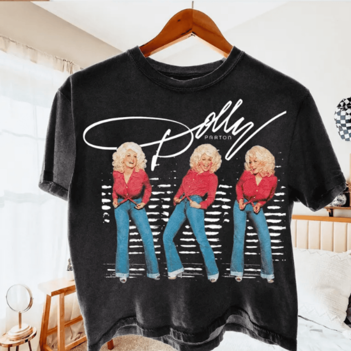 RTS DOLLY STRIPES RED SHIRT DTF DIRECT TO FILM transfers ADULT 10.5X11.5 - Do it yourself Transfers