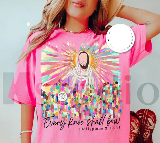 RTS EVERY KNEE SHALL BOW JESUS DTF DIRECT TO FILM transfers ADULT 10X11.5 - Do it yourself Transfers
