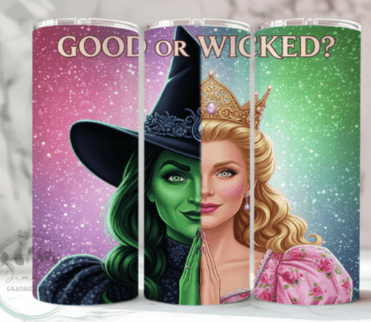 RTS GOOD OR WICKED 20 oz STRAIGHT SKINNY TUMBLER WRAP 9.6x8.3 - Do it yourself Transfers