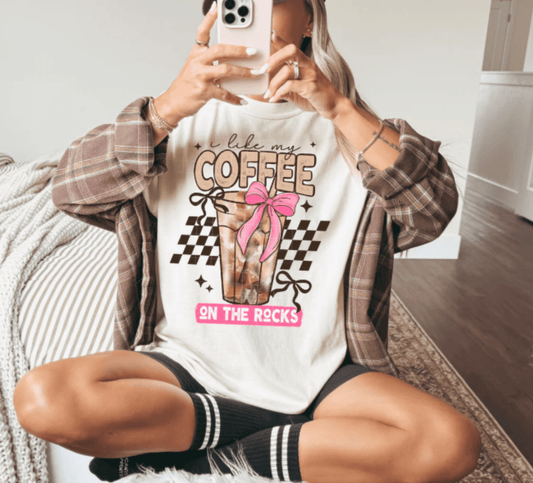 RTS I LIKE MY COFFEE ON THE ROCKS DTF DIRECT TO FILM transfers ADULT 10X11.5 - Do it yourself Transfers